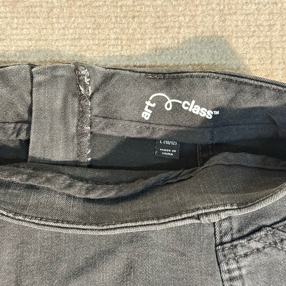 Art Class NWT Girl's Black Wash Denim Mini Skirt High Rise - Size Large (10/12) - Picture 4 of 5